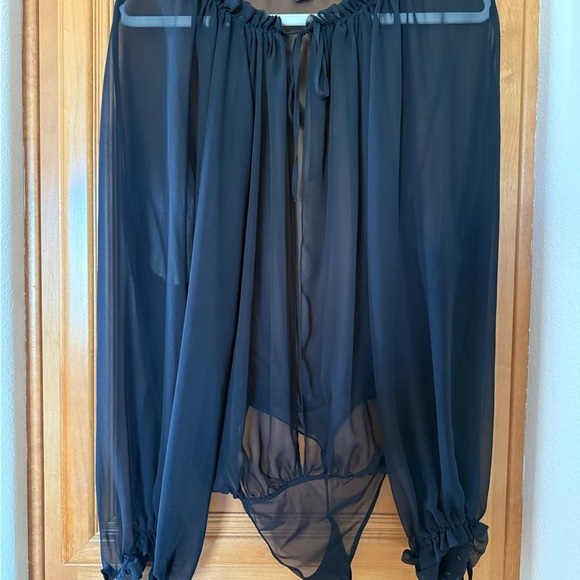 Victoria's Secret Tops - Victoria's Secret Black Sheer Bodysuit